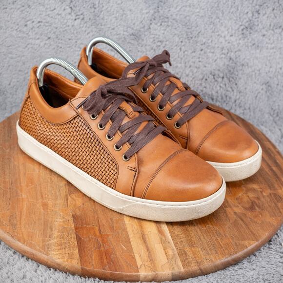 Allen Edmonds Perth Woven Leather Derby Casual Shoes Brown Mens Size 8 D Vibram - Picture 1 of 8